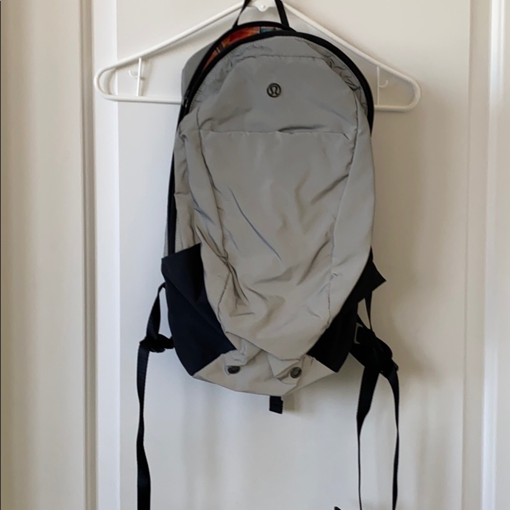 Reflective Lululemon backpack.
